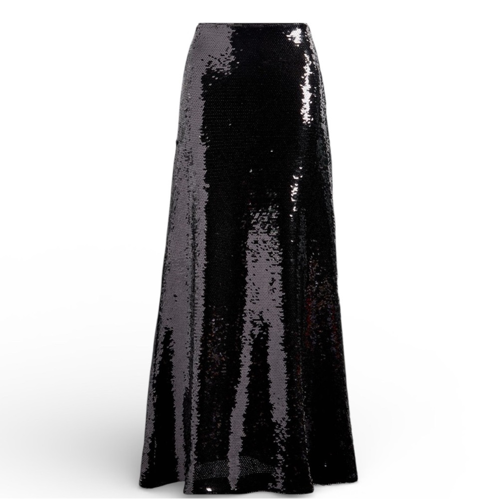Reformation Gabriella Black Sequin Maxi Skirt NWT Size 4